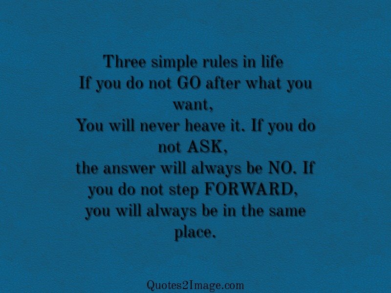 Three simple rules in life - Inspirational - Quotes 2 Image