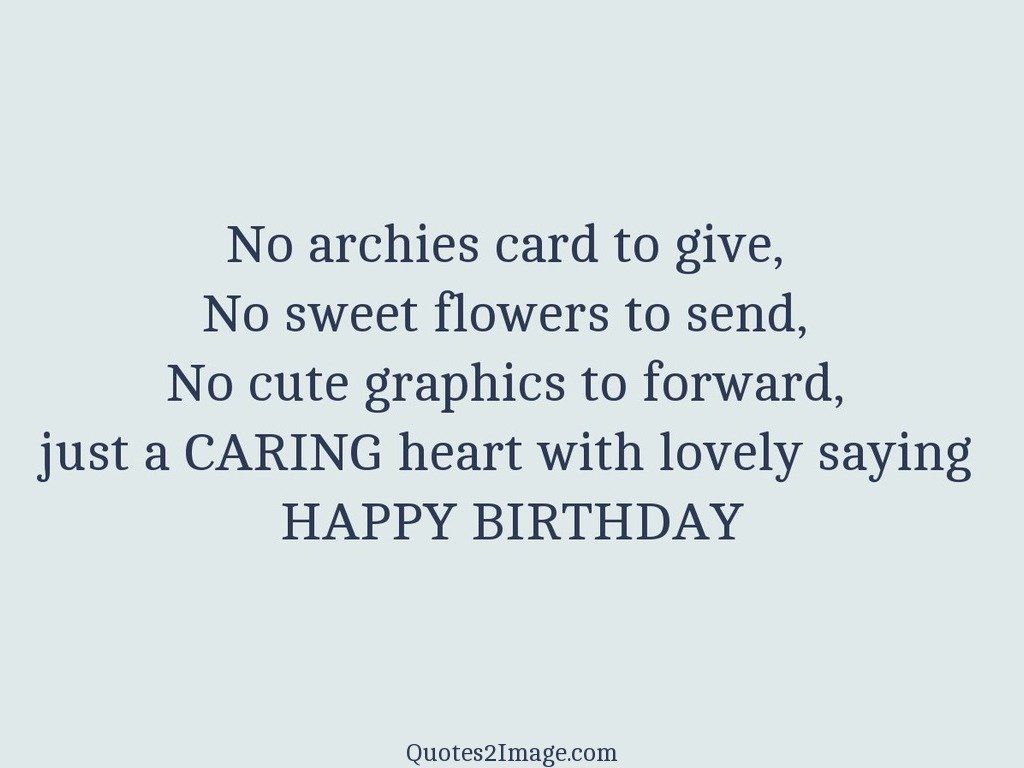 No archies card to give
