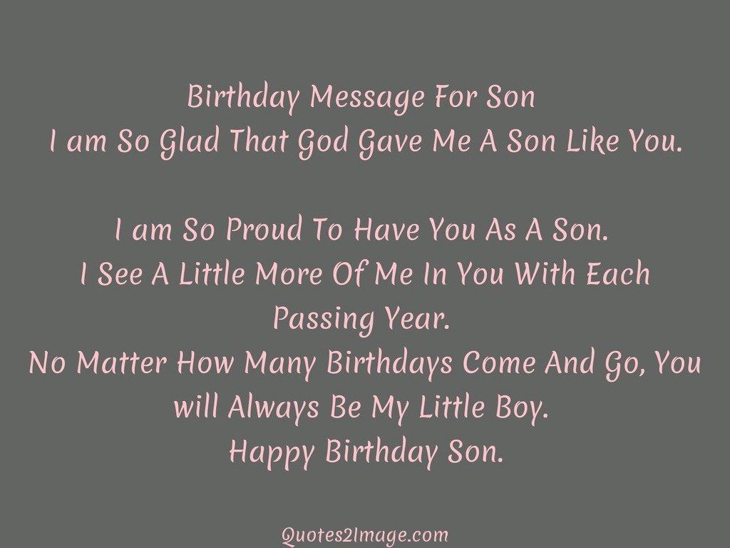Birthday Message For Son