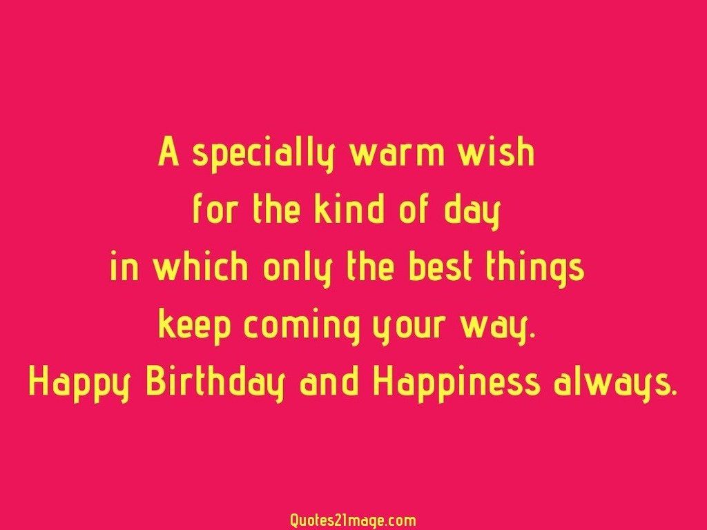 A specially warm wish
