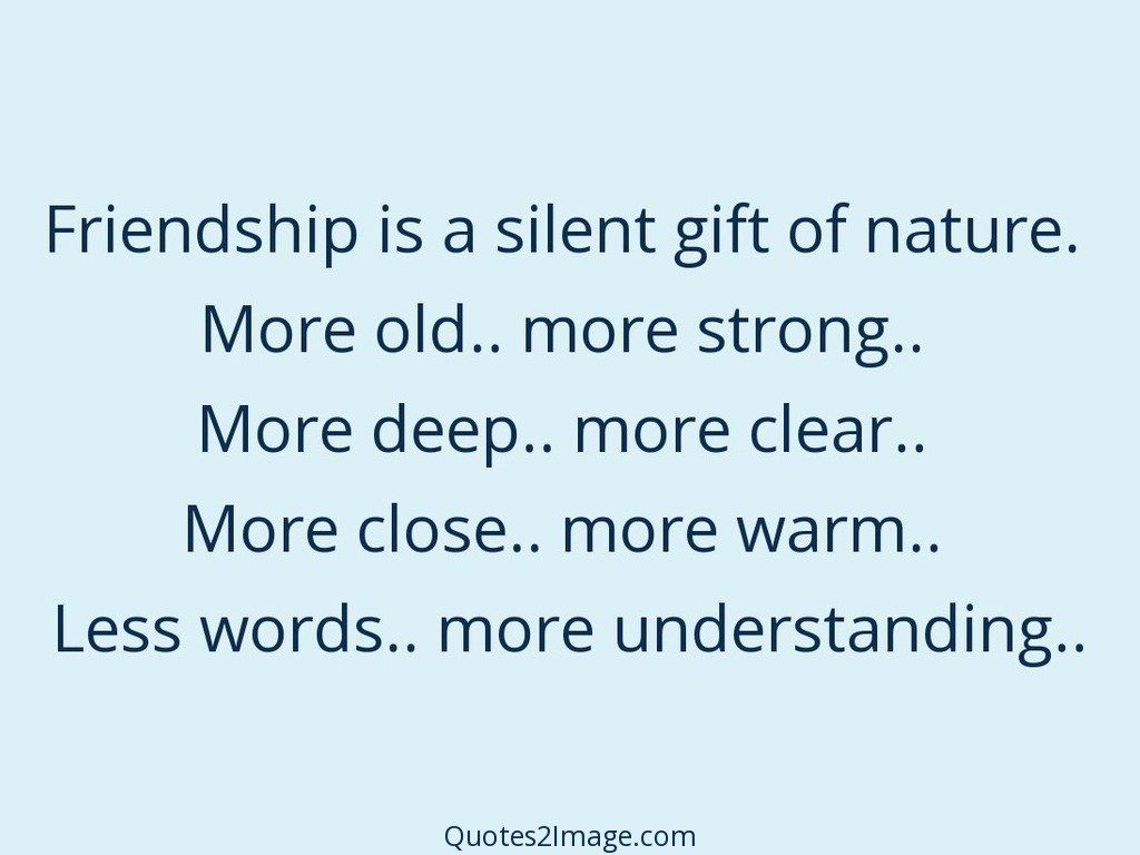 Friendship is a silent gift