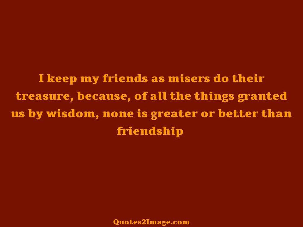 I keep my friends as misers