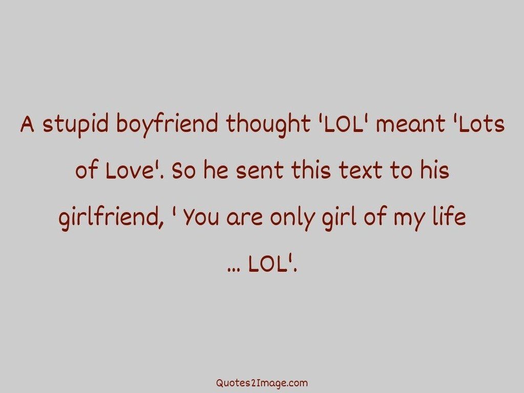 A stupid boyfriend thought