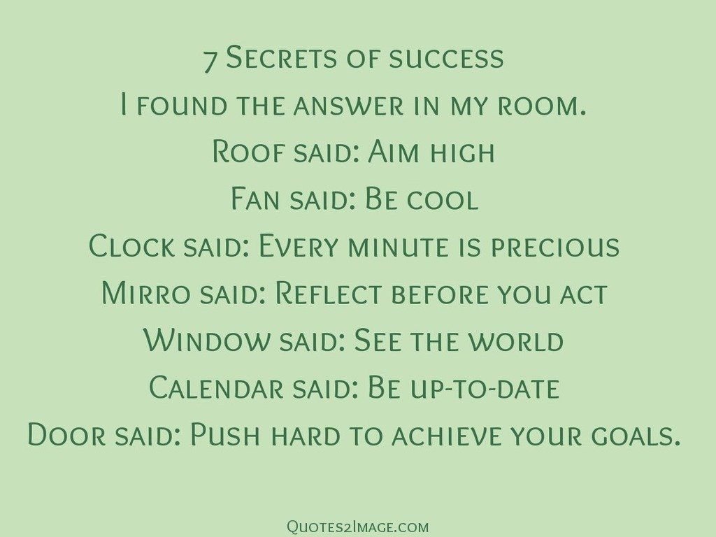 7 Secrets of success