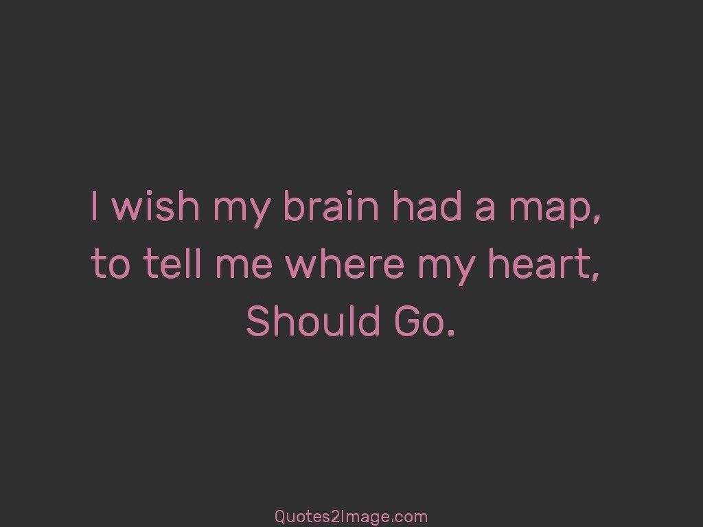 I wish my brain had a map
