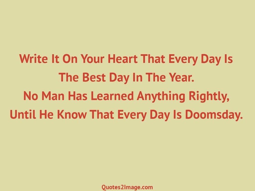 Write It On Your Heart That Every