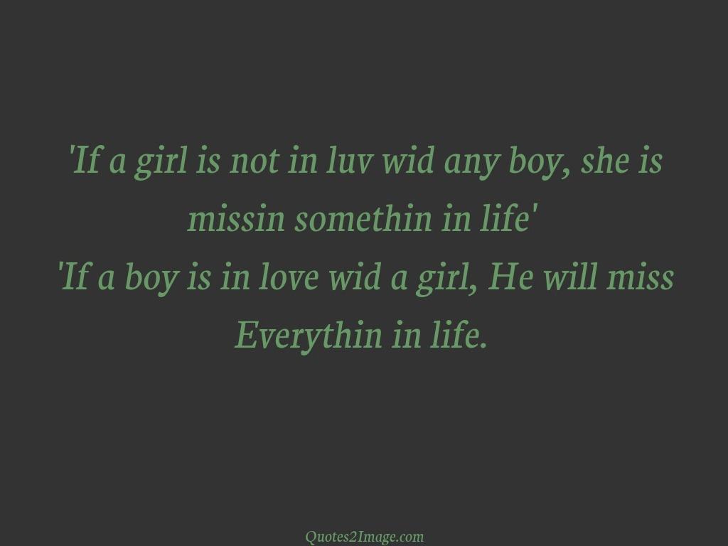 If a girl is not in luv wid